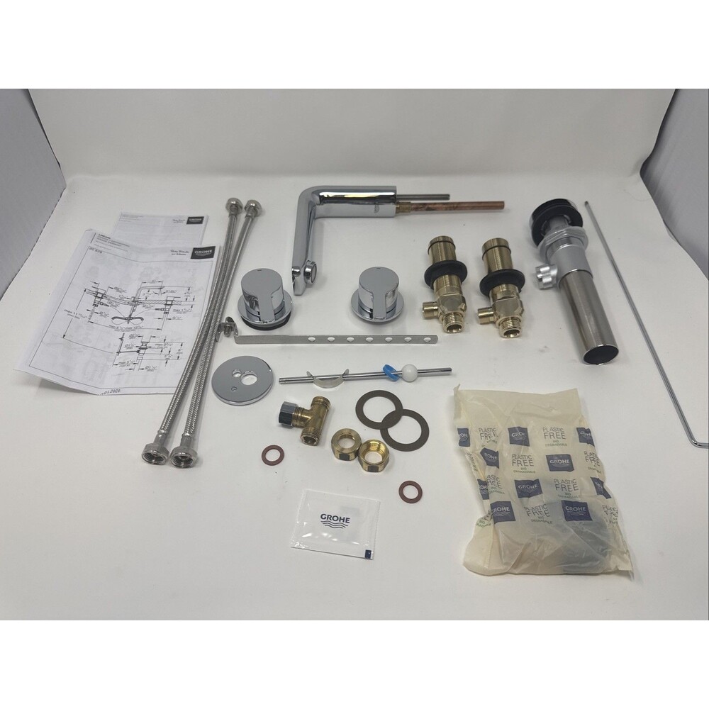 GROHE LINEARE 1.2 GPM Chrome 8 Inch Widespread Bathroom Faucet 2057800A OpenBox
